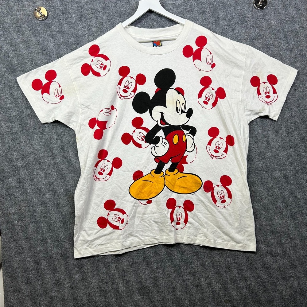 Disney Mickey Unlimited T-Shirt Men L White Good Vintage 90s USA Made